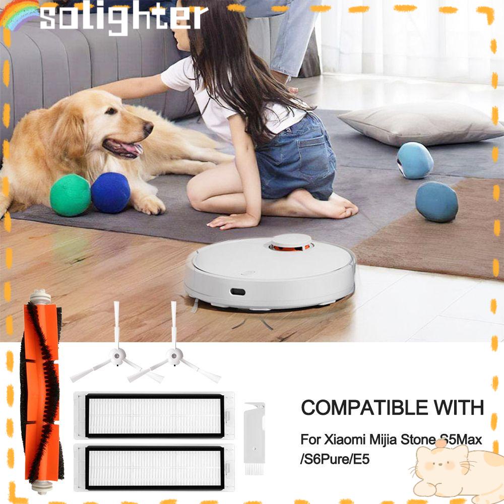 Solighter Robot Vacuum Cleaner Aksesori Sikat Utama Kain Pel Hepa Filter Dustbin Filter Sikat Samping