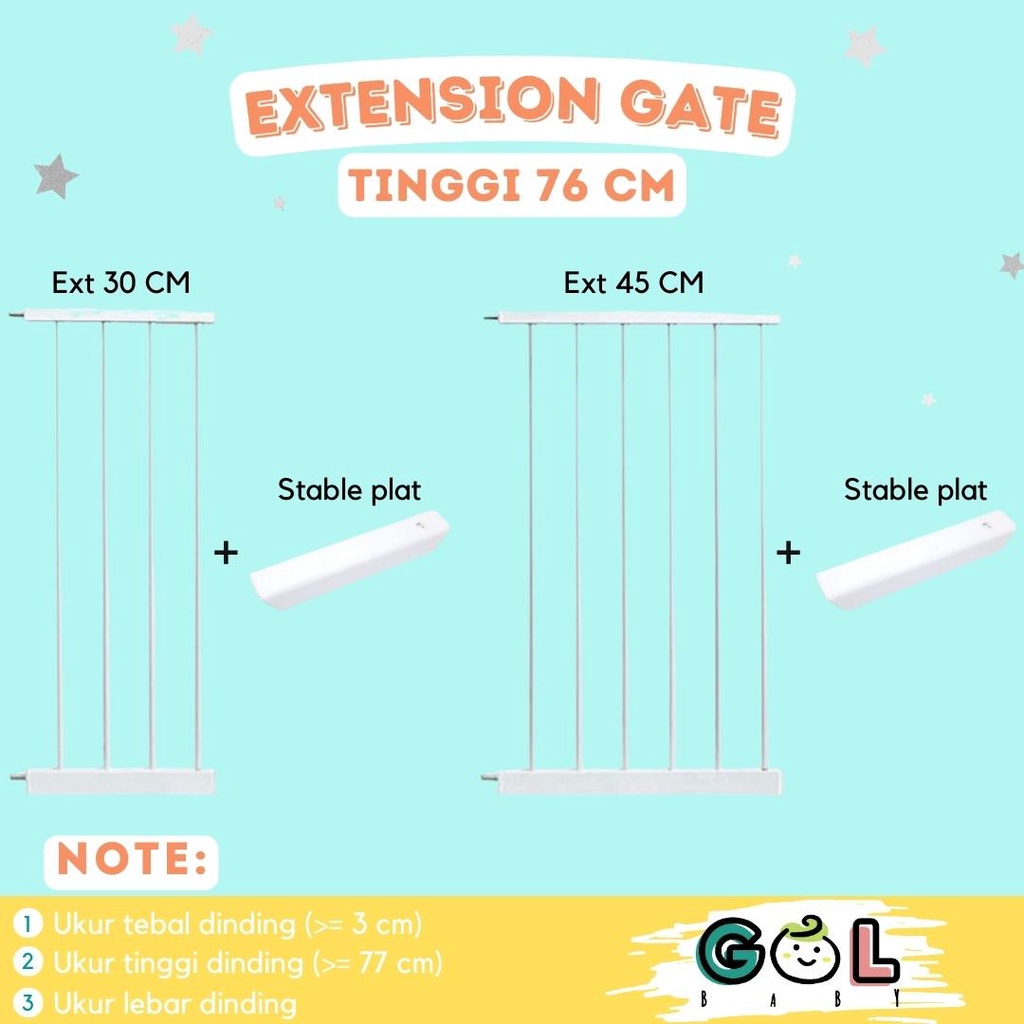 Safety Gate Extension 30cm &amp; 45cm -Safety gate pengaman tangga