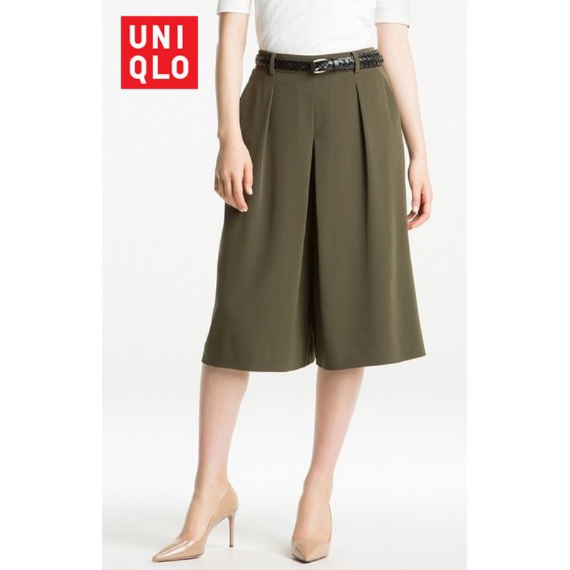 Jual Uniqlo Gaucho pants olive L Shopee Indonesia