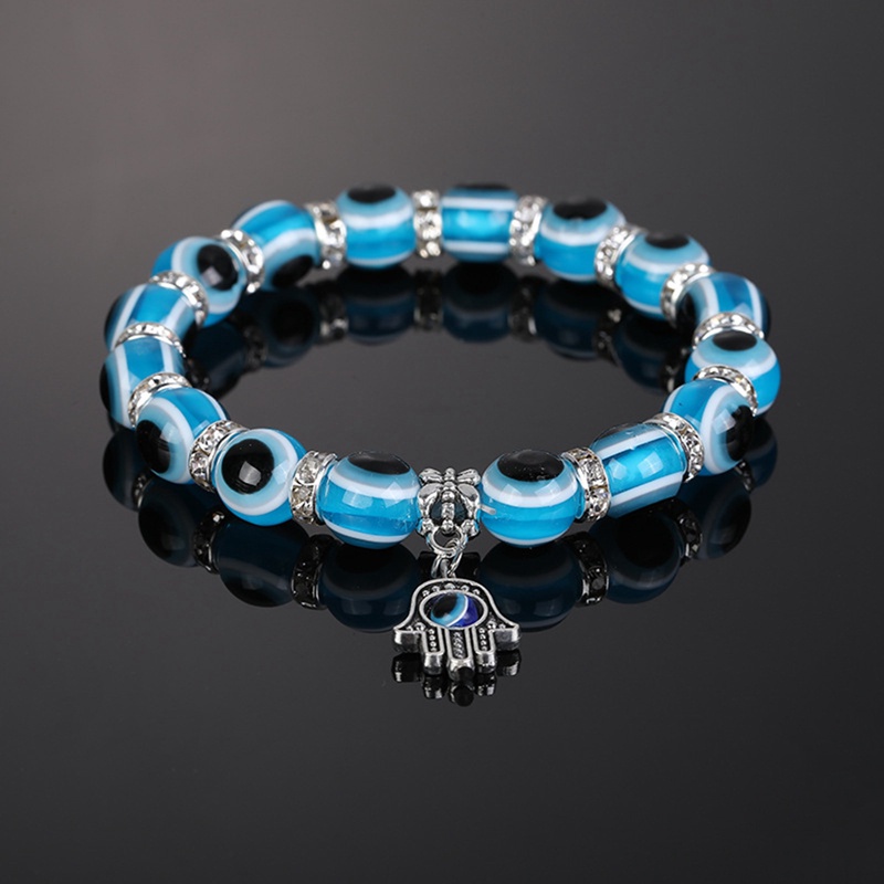 Evil Eye Glass Bead Feng Shui Gelang Seribu Mata Fuzhu Pria Dan Wanita Gelang Kekayaan Keberuntungan Perhiasan Fashion