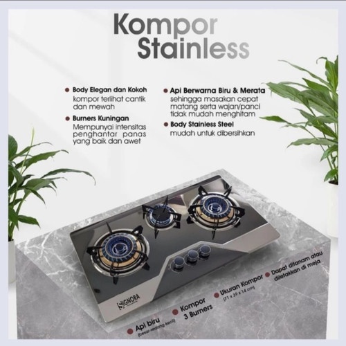 Signora Kompor Stainless New Grand | 3 Burner / 3 Tungku