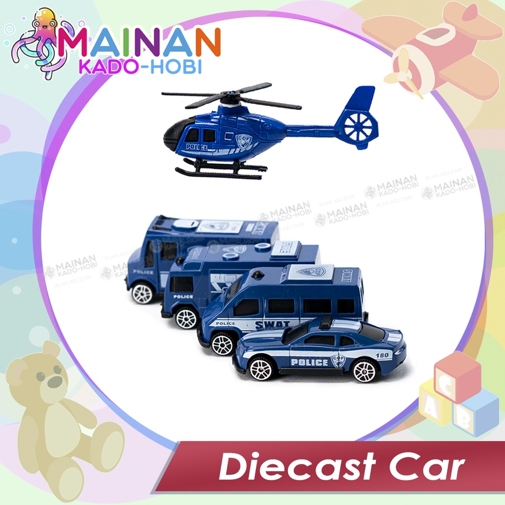 KADO ULANG TAHUN MAINAN EDUKASI ANAK SET MINIATUR POLICE CAR