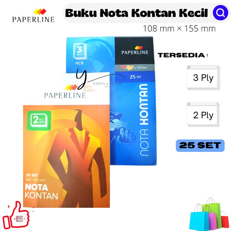 

Nota Kontan Paperline Kecil 2PLY/ 3 PLY /25 Set UK 108 × 155mm