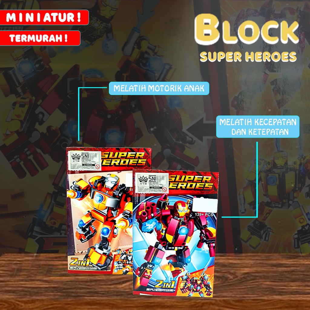 Mainan Edukasi Block Super Hero/Block Miniatur Hero