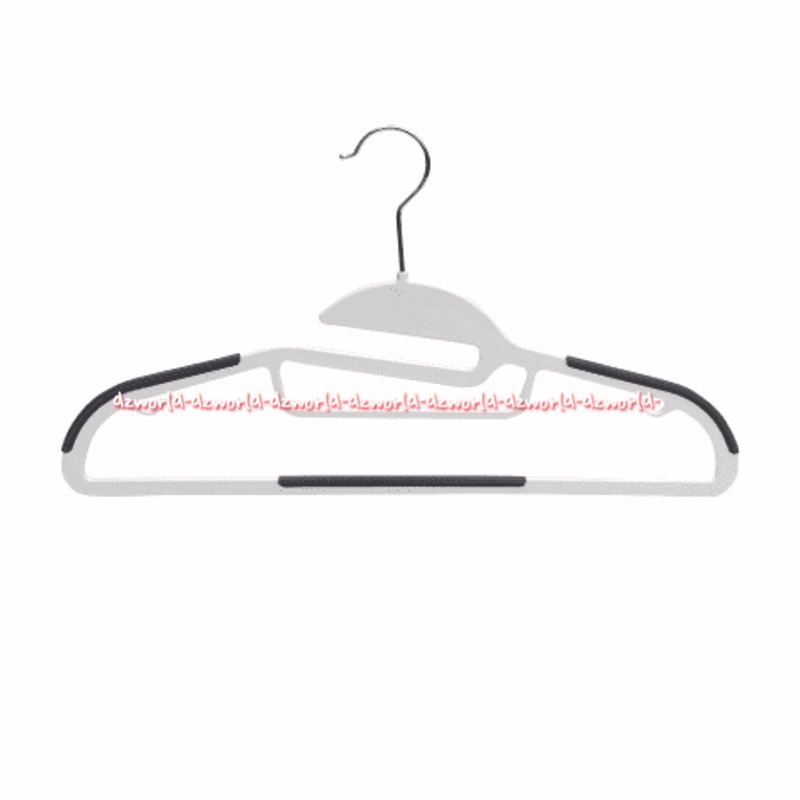 Stora White Cloth Hanger Set 5pcs Gantungan Baju Pakaian Pengait Warna Putih Abu Abu Hangers Bahan Plastik Mudah Digunakan Model Minimalis White