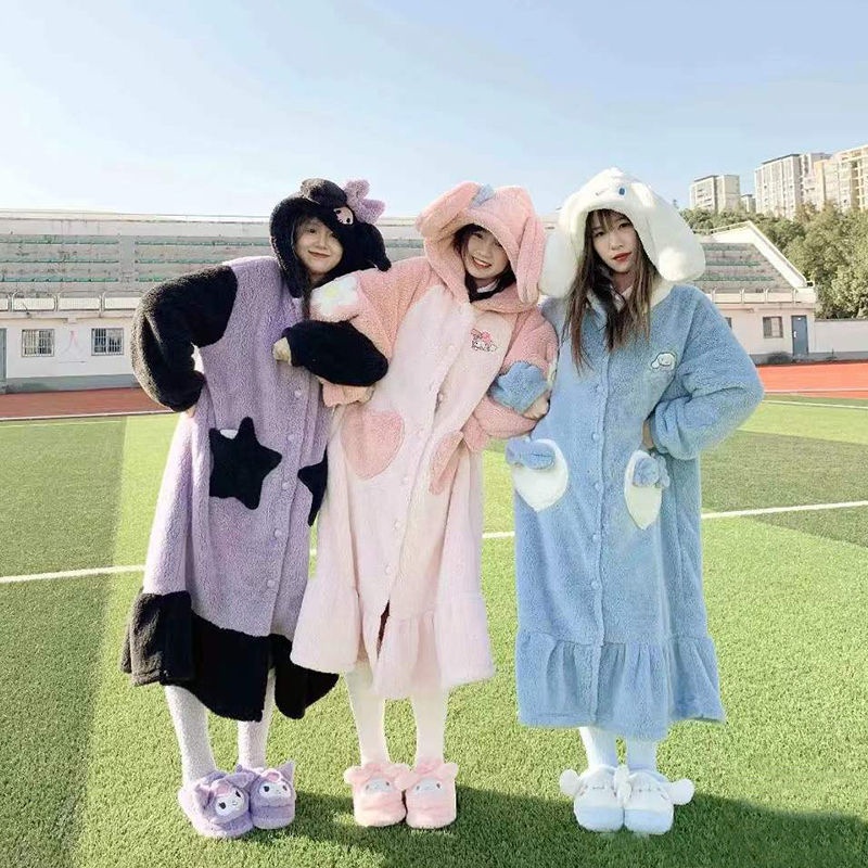 BAJU KOSTUM ONESIE PIYAMA SANRIO MELODY CINNAMOROLL LOTSO KUROMI HELLO KITTY YUKATA MODEL DRESS GAUN ROK KIGURUMI COSPLAY PESTA PAKAIAN WANITA
