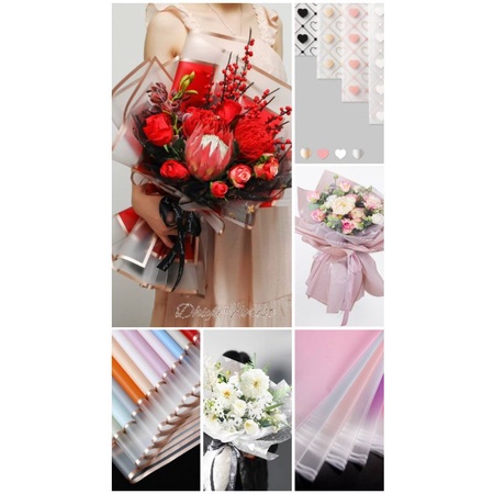 

Dhiya Florist - Grosir Flower Wrapping Paper Marble Free Packing Cellophane Gold Line Tranparan Double Frame List Kertas Buket Motif Love (58 x 58cm) Grosir Ombre Heart SemiTranparan Flower Wrapping Kertas Buket Warna Dekorasi Hias