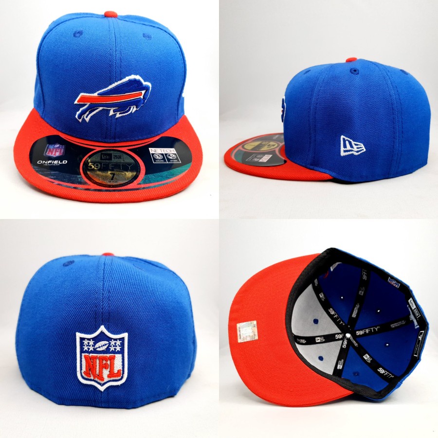 TOPI FITTED NFL BUFFALO BILLS BIRU VISOR MERAH