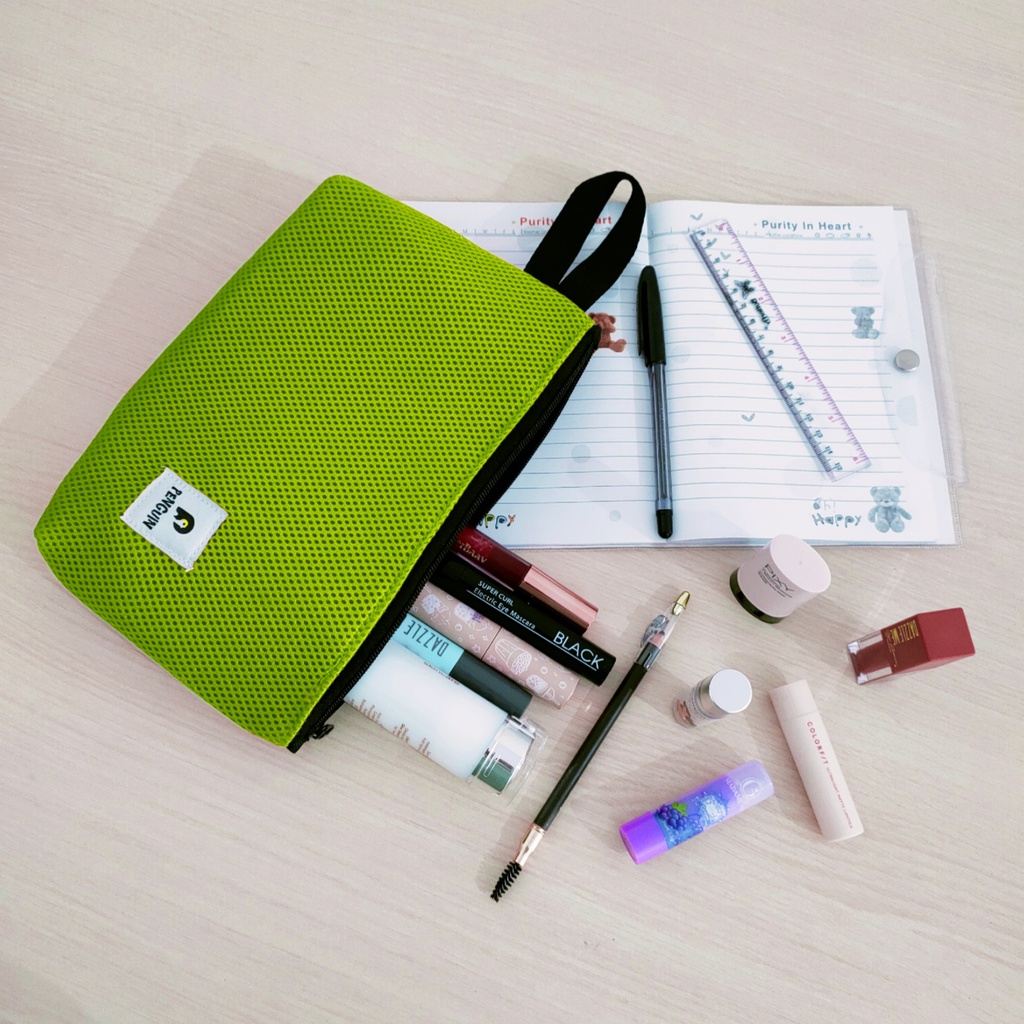 1 SET Tas Komestik Penguin Terbaru - Pouch Oraganizer Travel Bag - Hijau