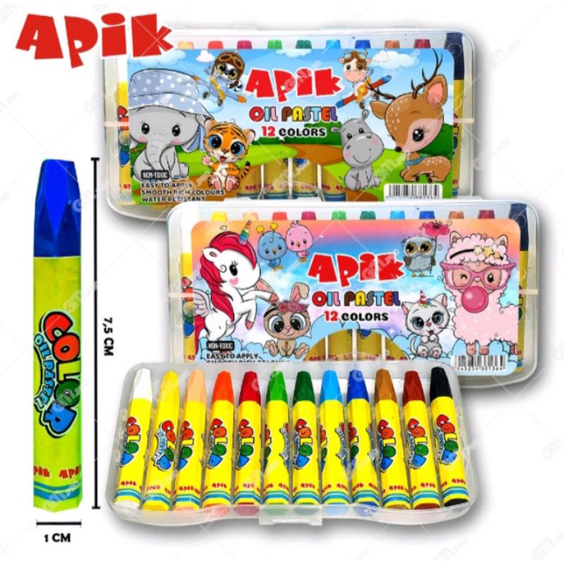 

CRAYON APIK OIL PASTEL 12 WARNA/KRAYON APIK MINYAK OIL PASTEL 12 WARNA