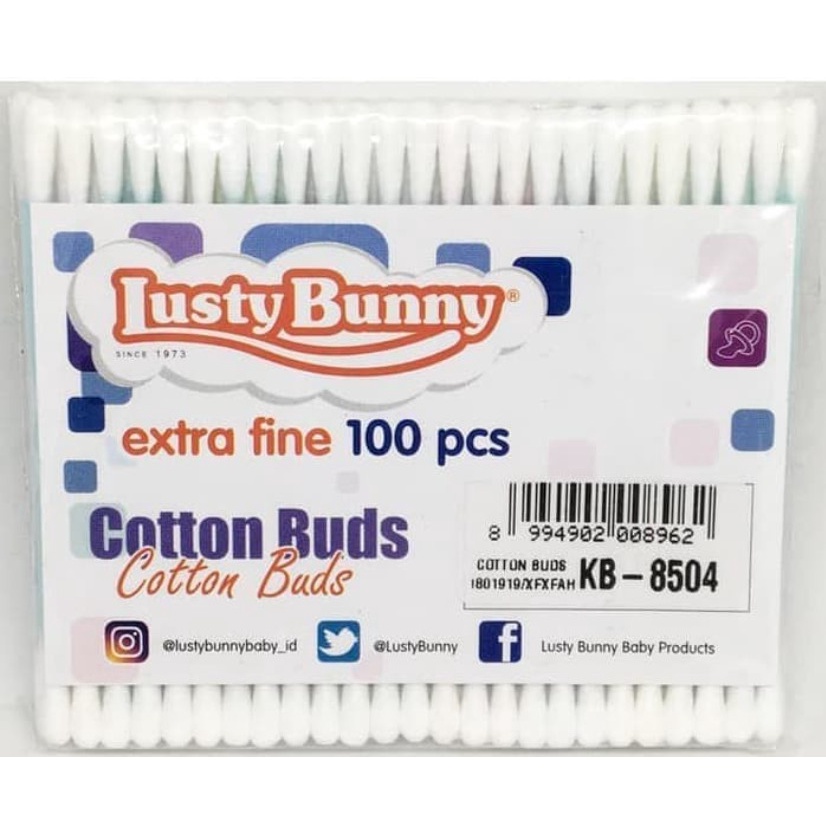 Morinz Lusty Bunny KB-8504 Cotton Buds Baby Extra Fine 100s (Refill)