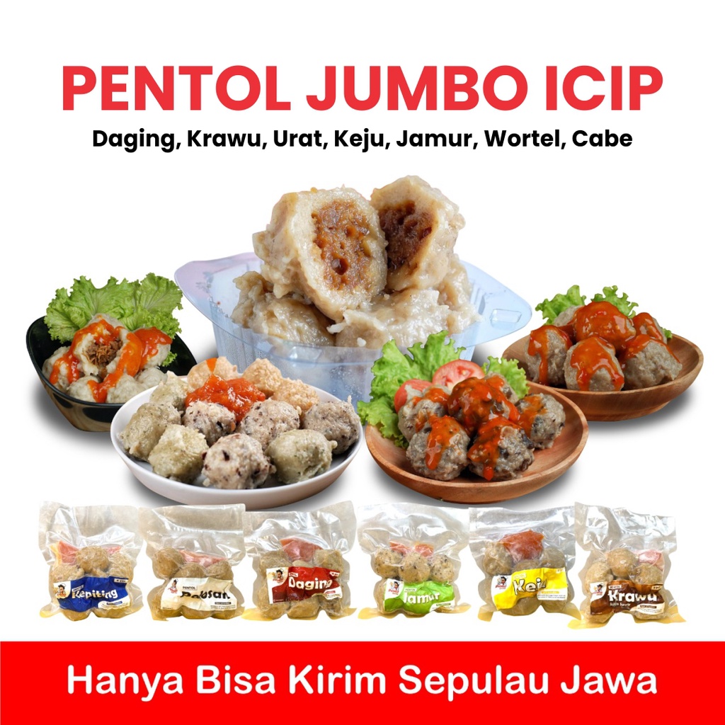 Jual [pentol Jumbo Icip] Pentol Buto Frozen Pentol Jumbo Isi Daging