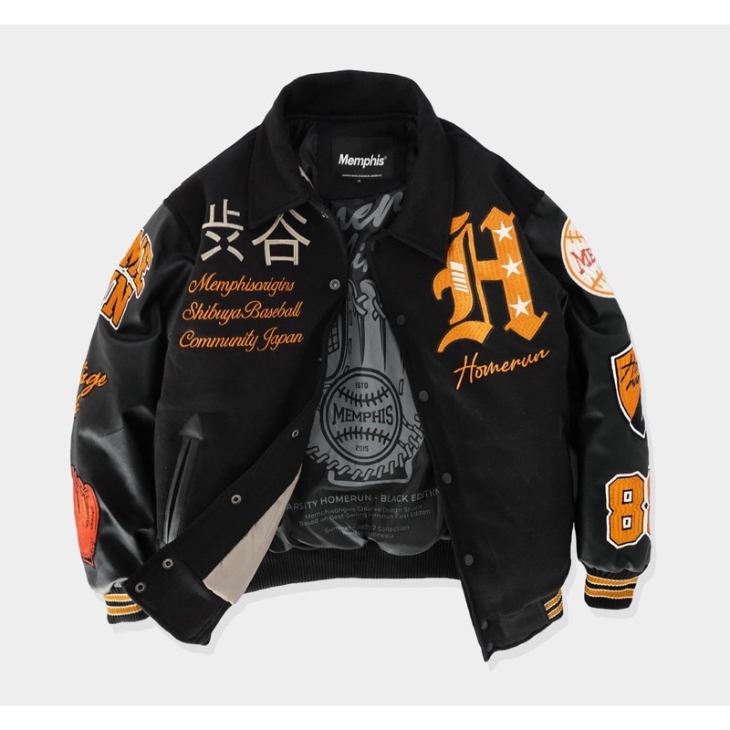 VARSITY JACKET HOMERUN BLACK XXL