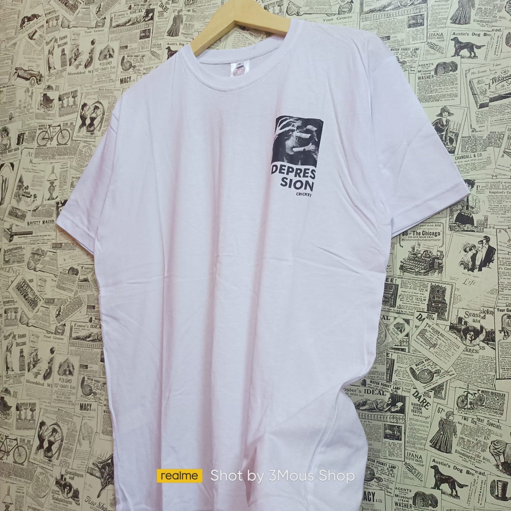 Baju Distro Pria Wanita / Kaos Cricket Original Free Sticker / Cricket Major Depresion Disorder