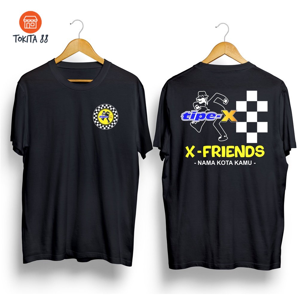 Kaos TIPE-X CUSTOM NAMA KOTA Premium Tshirt Tipe-X X-Friends Baju Musik SKA Distro Katun Combed