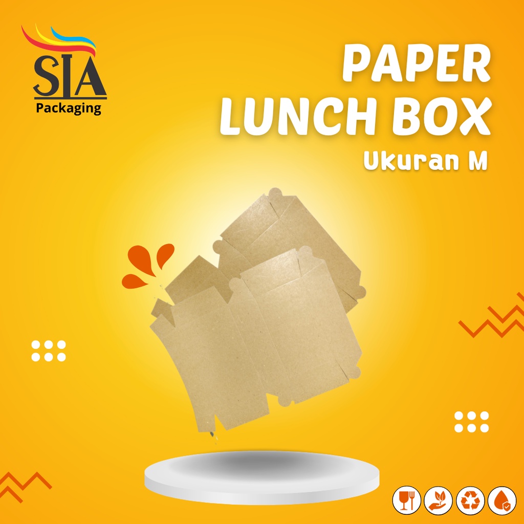 LUNCH BOX MEDIUM DAN LARGE | KARDUS LUNCH BOX | KARDUS KRAFT MAKANAN