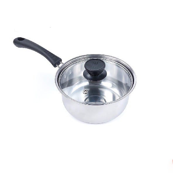Panci Set Tutup Kaca Wajan Penggorengan 3pcs Frypan Stainless Alat Masak Set Praktis
