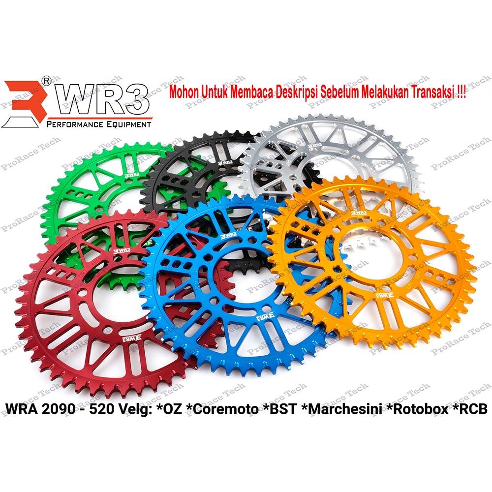 Gear Belakang Racing WR3 WRA2090 - 520 48T For Velg OZ / Marchesini / Coremoto / BST / Rotobox / RCB