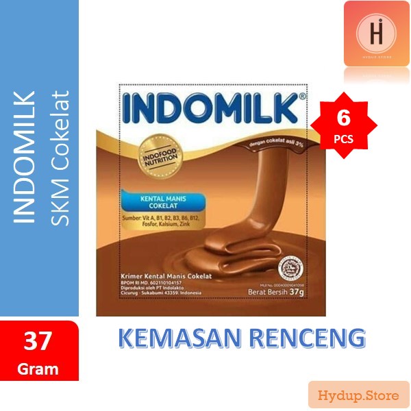 

Indomilk Susu Kental Manis Rasa Cokelat Sachet | Sahset Renceng isi 6 Kemasan 37 Gram