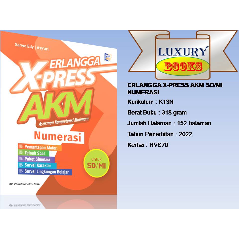 

BUKU SOAL-ERLANGGA X-PRESS AKM SD/MI NUMERASI
