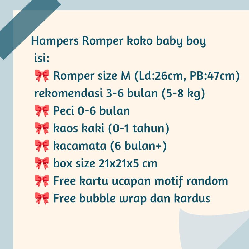 Hampers bayi/Kado bayi laki laki muslim/Baby boy gift set/Romper koko