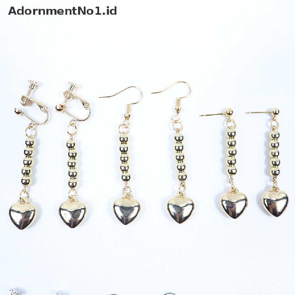 [AdornmentNo1] 1pasang Anime HUNTER Hisoka Earrings Ear Clips Heart Round Bead Earrings Hadiah Kostum Cosplay Prop Drop Earring Anime Perhiasan Fans Gift [ID]