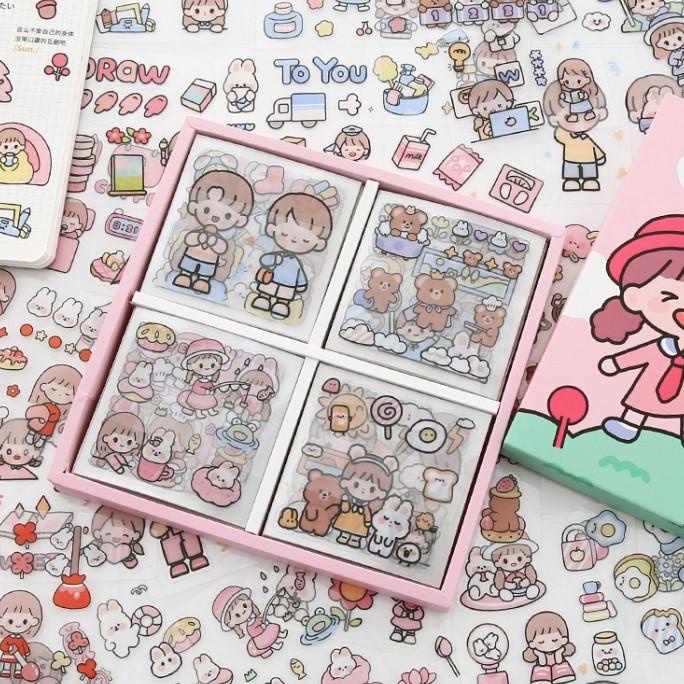 

100 stiker telado happy day bujo diary botol BRG BARU