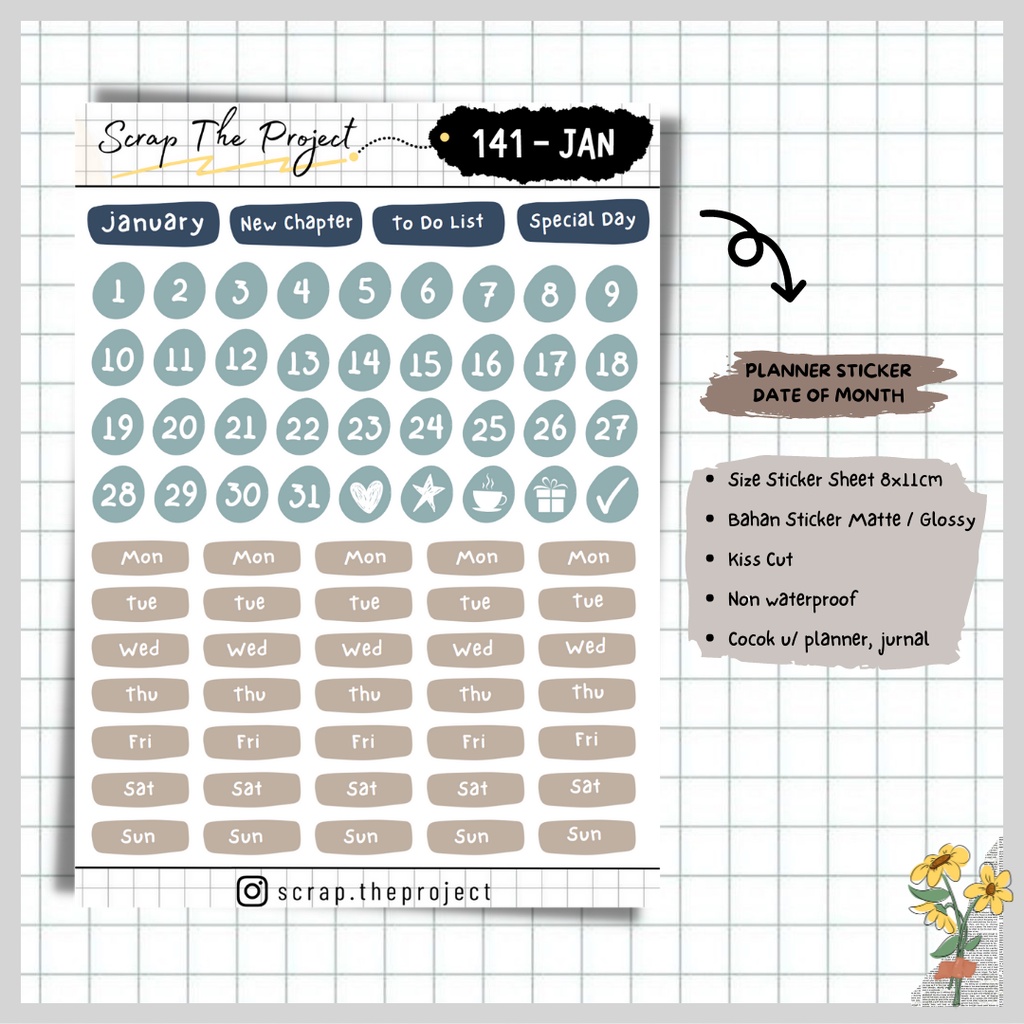 

STICKER PLANNER JOURNAL / STICKER MONTH OF YEAR / STP - 141