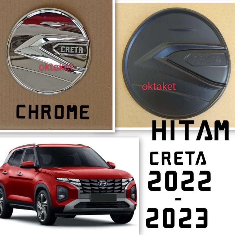 tank cover Hyundai Creta 2022 2023 Sporty Chrome &amp; Hitam