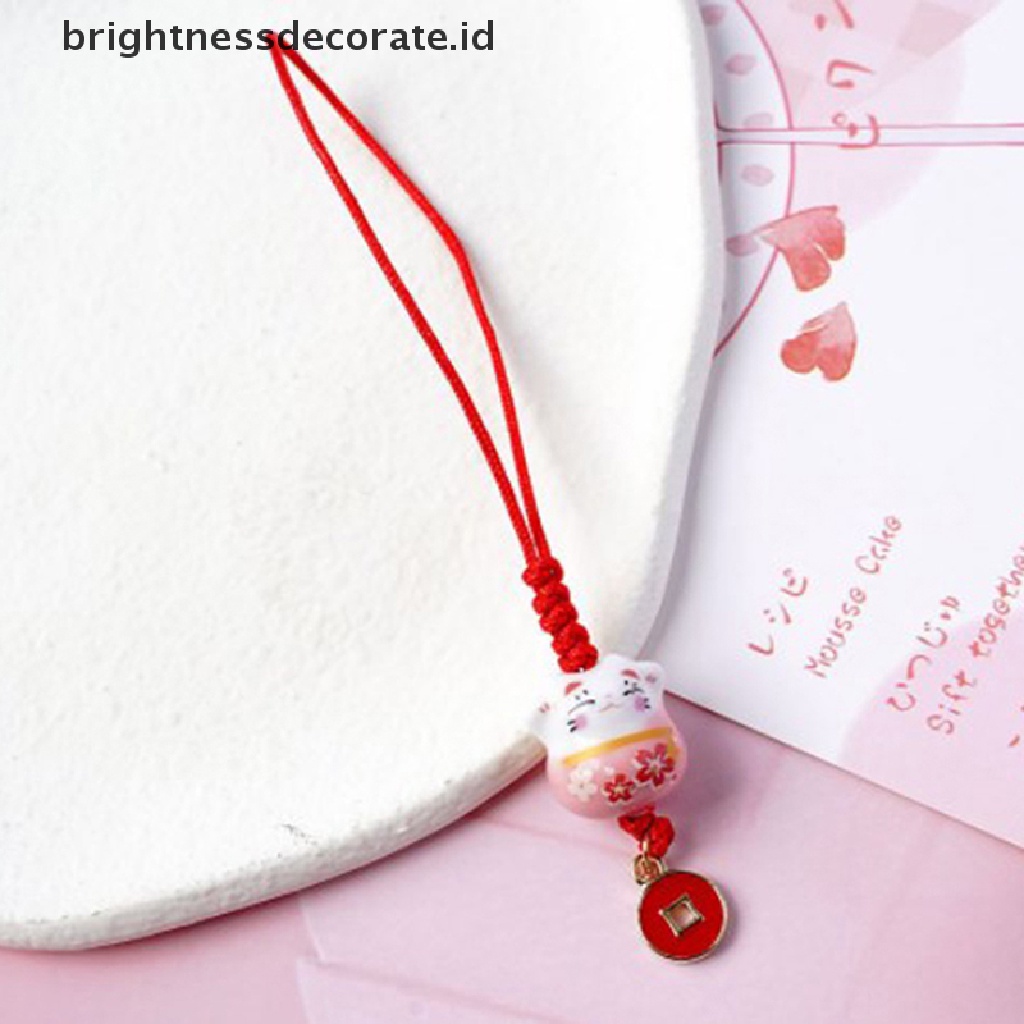 [Birth] Kartun Jepang Lucky Cat Keychain Pernak Pernik Telepon Ch Mobil Liontin Gantungan Kunci [ID]