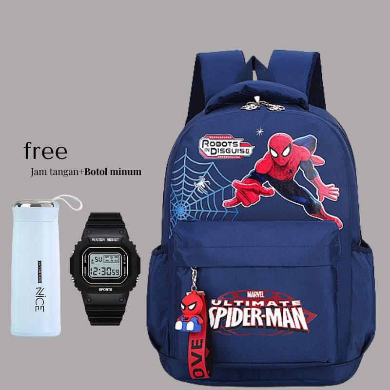 Ransel Anak Spiderkids Tas ransel anak laki-lak+topi+ jam+gantungan