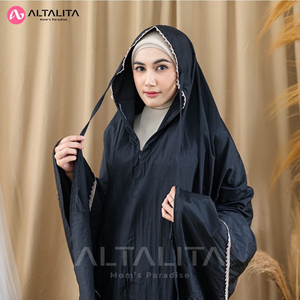 Altalita - Mukenah Zanitha Dewasa Travelling Polos Renda Premium Mukena Parasit Jumbo 2 in 1 Resleting Travel Daily Set Sajadah Terbaru