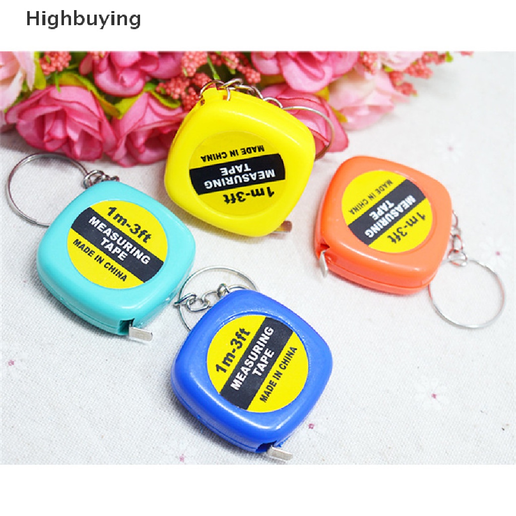 Hbid 2PCS Gantungan Kunci Mini Ditarik Penggaris Tape Measure Portable Tarik Penggaris Keyring Glory