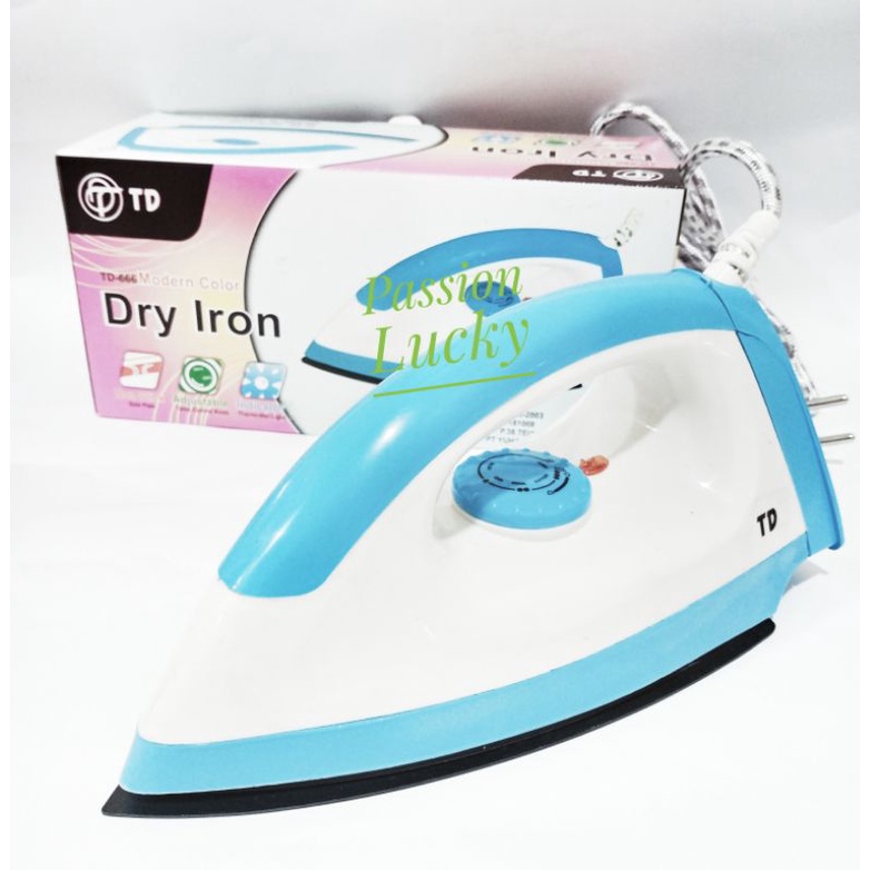 SETRIKA TD 666 MODERN COLOR DRY IRON/ GOSOKKAN PAKAIAN/ SETERIKA PAKAIAN