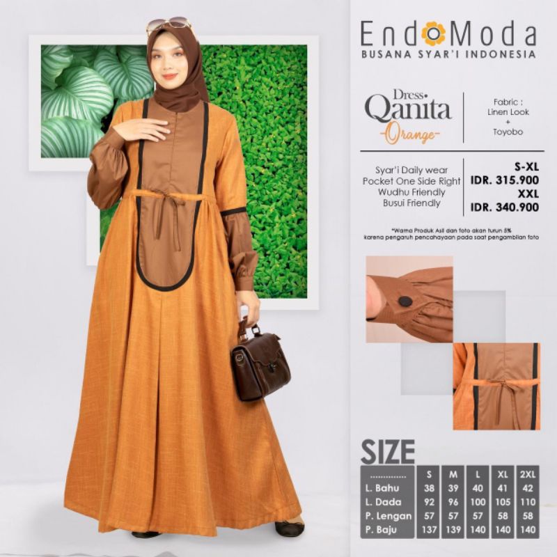 PROMO Gamis Qanita Endomoda Orange L*