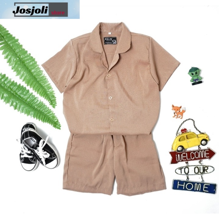 JOSJOLI_STORE/Stelan Kids Polos/Satu Stel Atasan dan Bawahan Pria Anak/S M L