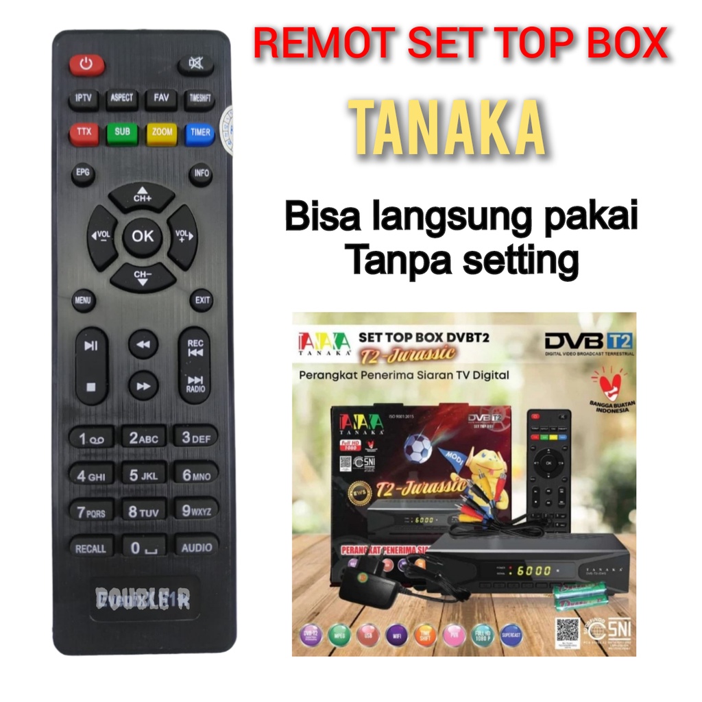 Remot set top box Tanaka T2 jurassic lansung pakai tanpa setting