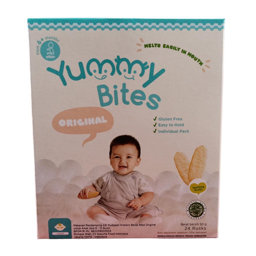 Yummy Bites Baby Rice Crackers / Yummy Bites Baby 50gr - 6 bulan+