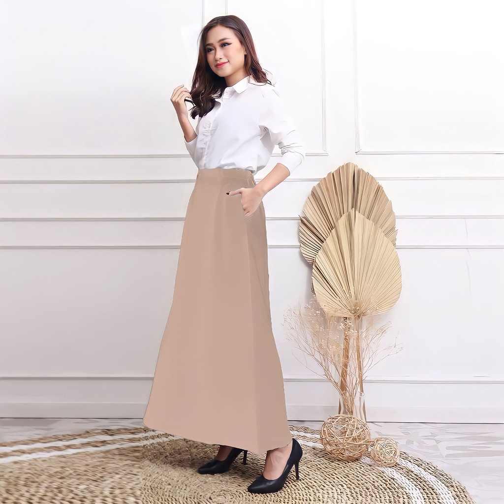 RINIS - Rok Kantoran Warna Formal S - L10 Premium Quality