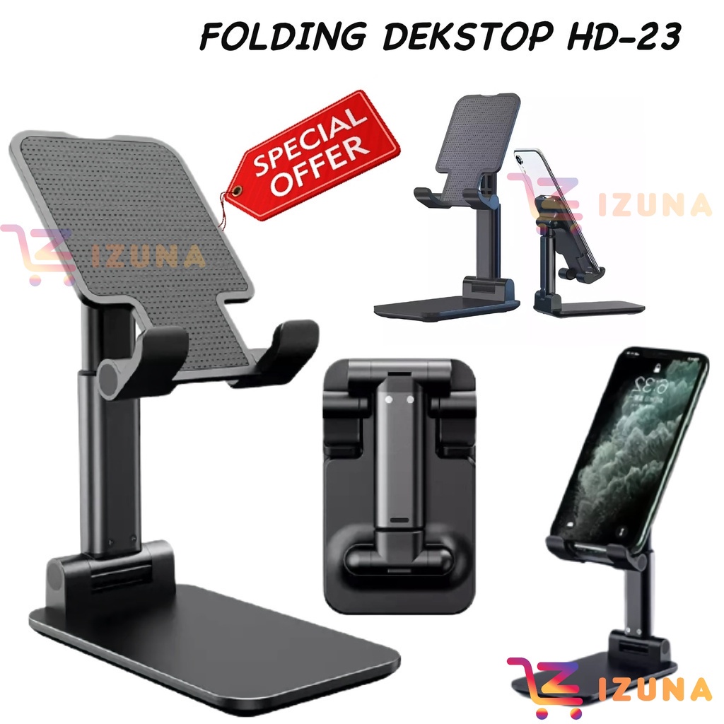 [IZUNA] Liftable Foldable Folding Desktop Support HD-23 / Phone Stand Holder / Dudukan Hp Universal