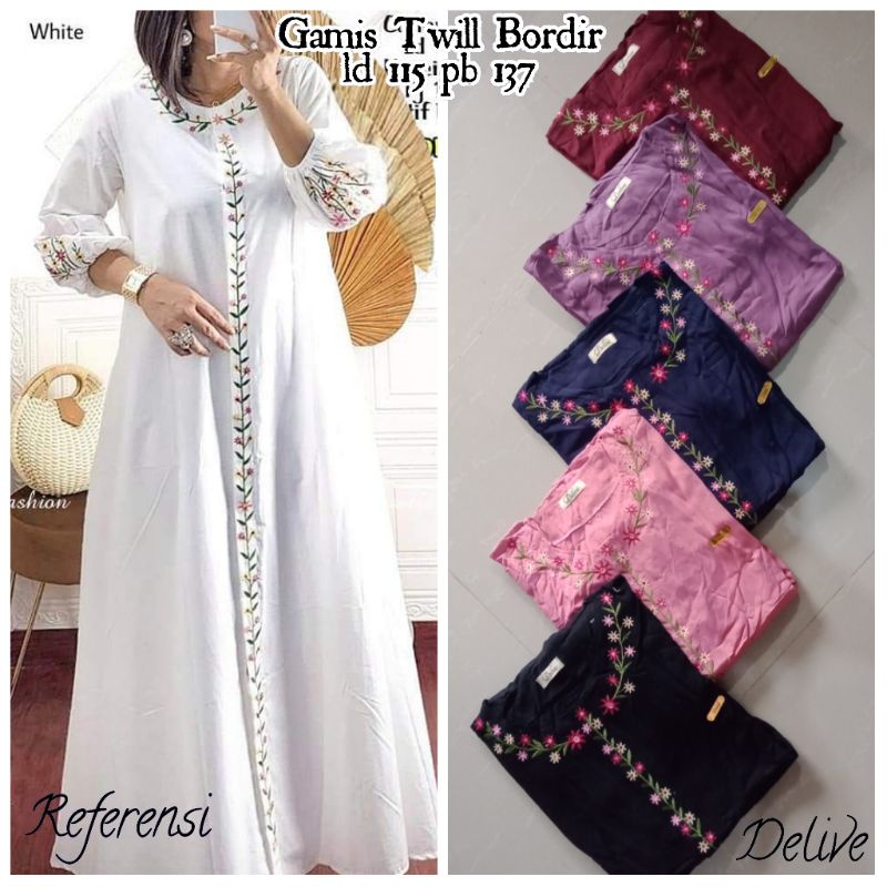 GAMIS RAYON TWILL BORDIR//GAMIS RAYON TWILL//GAMIS BORDIR RAYON