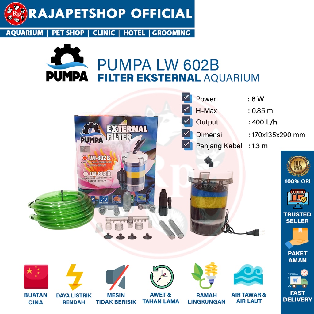 EXTERNAL FILTER PUMPA LW 602B/603B FILTER CANISTER BENING AQUARIUM AQUASCAPE