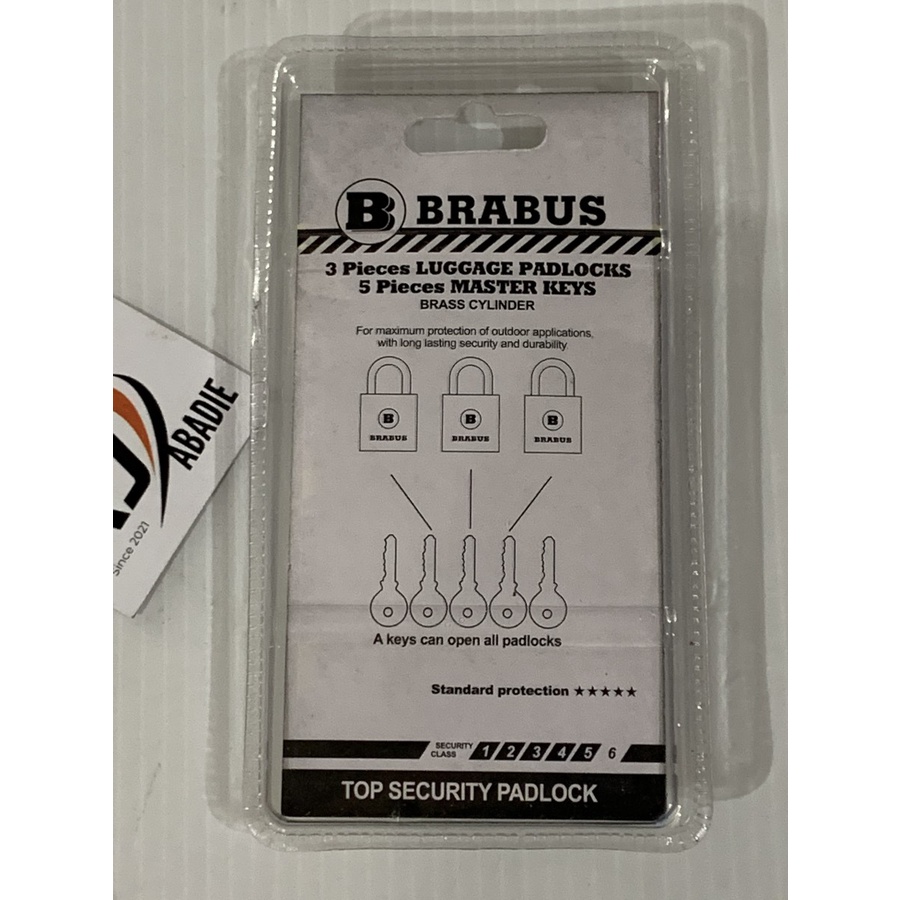 Gembok Koper Kuningan Masterkey Master Key Set 3pc Brabus 20 mm