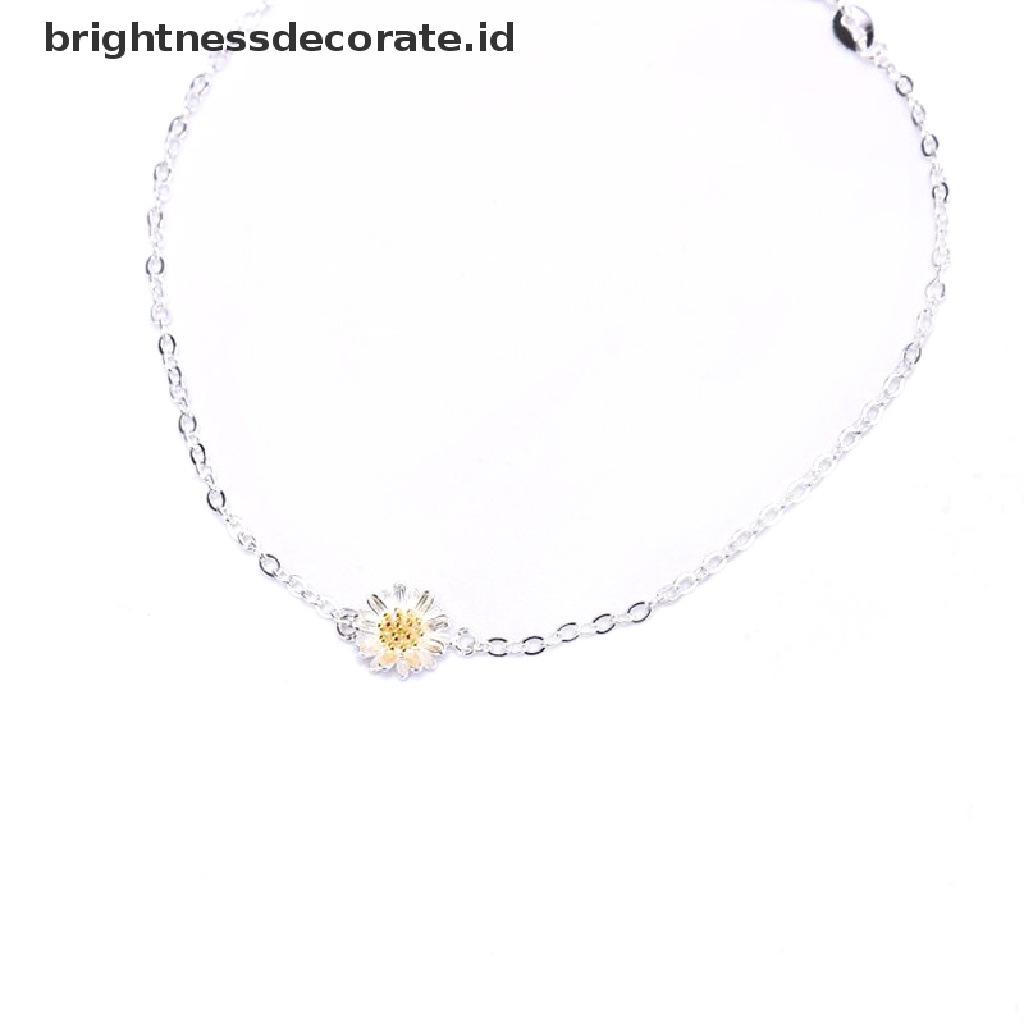 [Birth] Gelang Chian Bunga Daisy Kecil Cantik Simple Charm Gelang Wanita Perhiasan [ID]