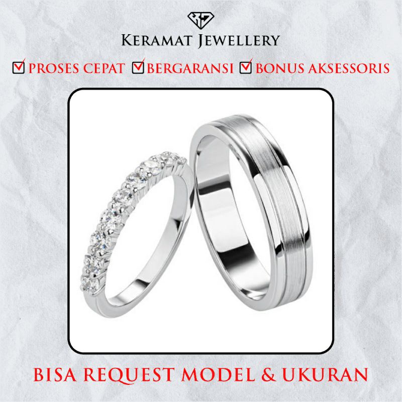 TERLARIS TERMURAH Cincin Perak Couple Cincin Tunangan GRATIS UKIR NAMA