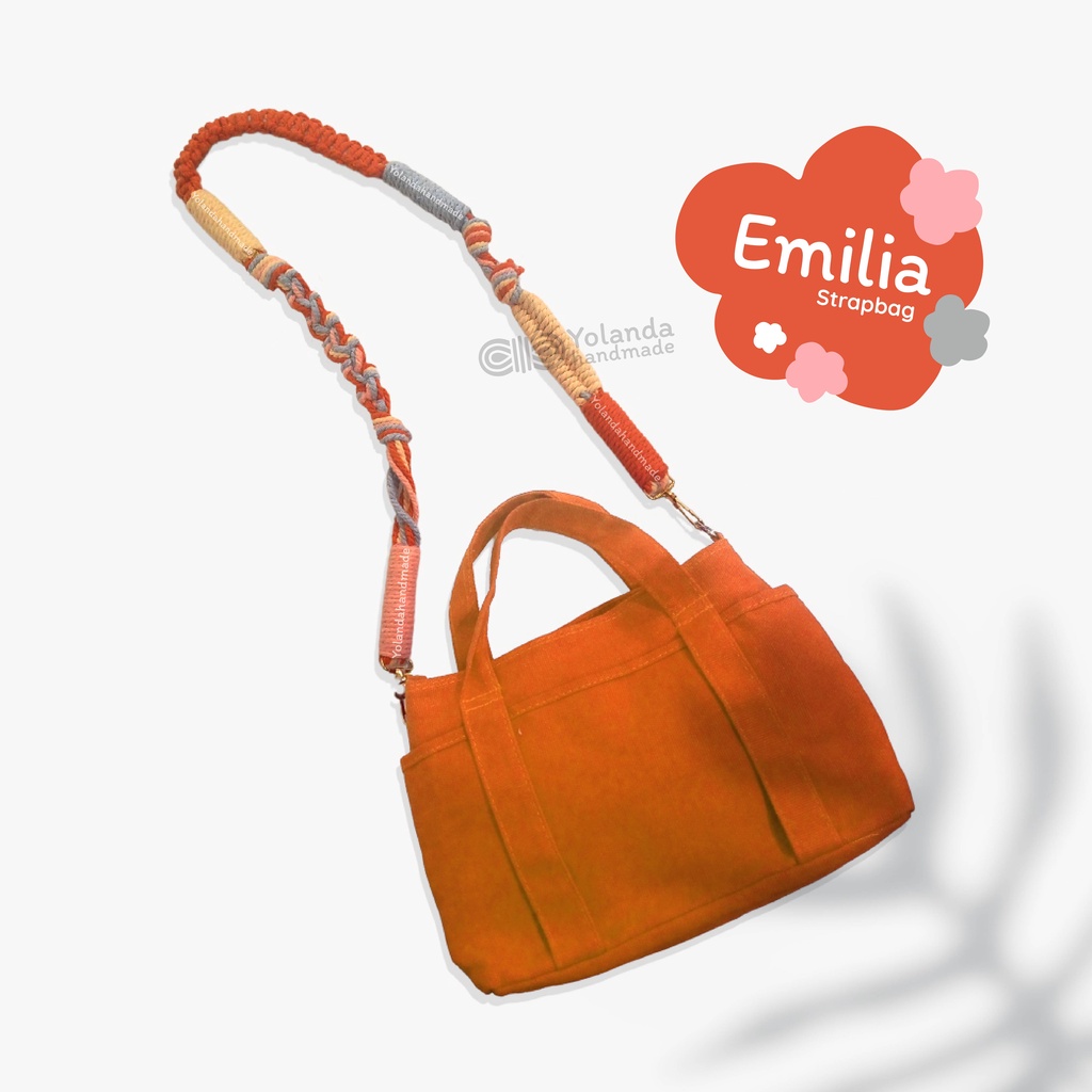 [TERMURAH] Tali Strap bag Macrame EMILIA | Premium | Tali kamera | Strap Bag Lucu | Custom | Puffy Bag | Sling Bag | Pendek |COD