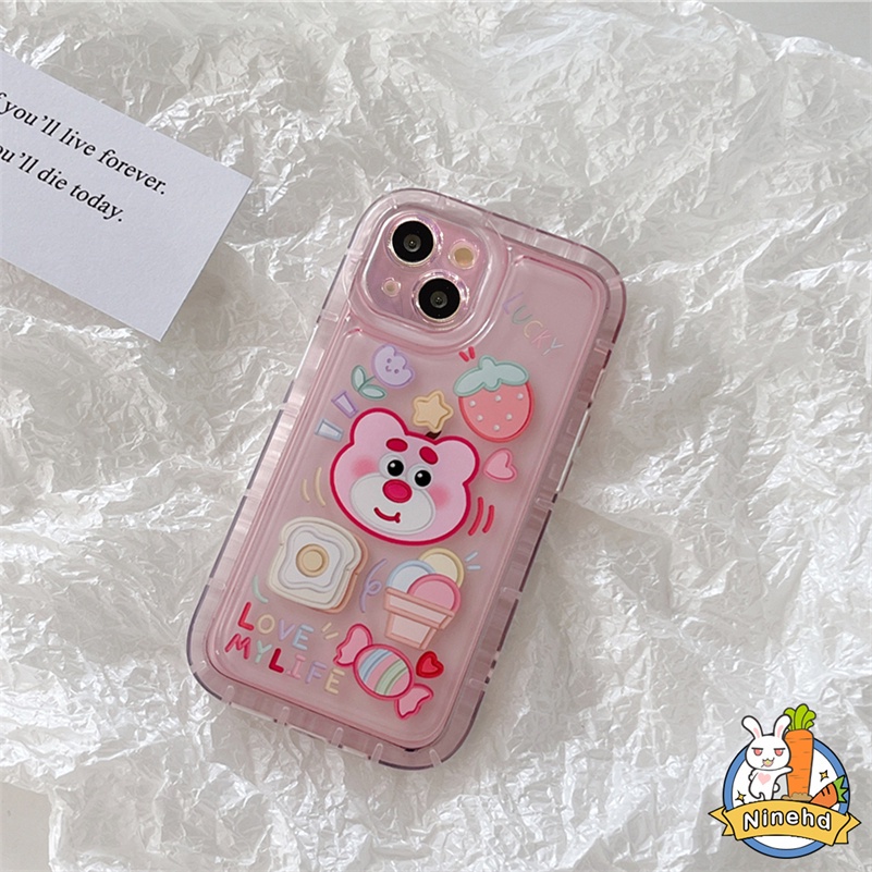 IPHONE Casing Kompatibel Untuk Iphone14 13 12 11 Pro Max X Xr Xs Max SE 8 7 Plus Ins Korea Lucu Graffiti Kartun Ponsel Case Menebal Airbag Silikon Shockproof Soft Case Cover Pelindung