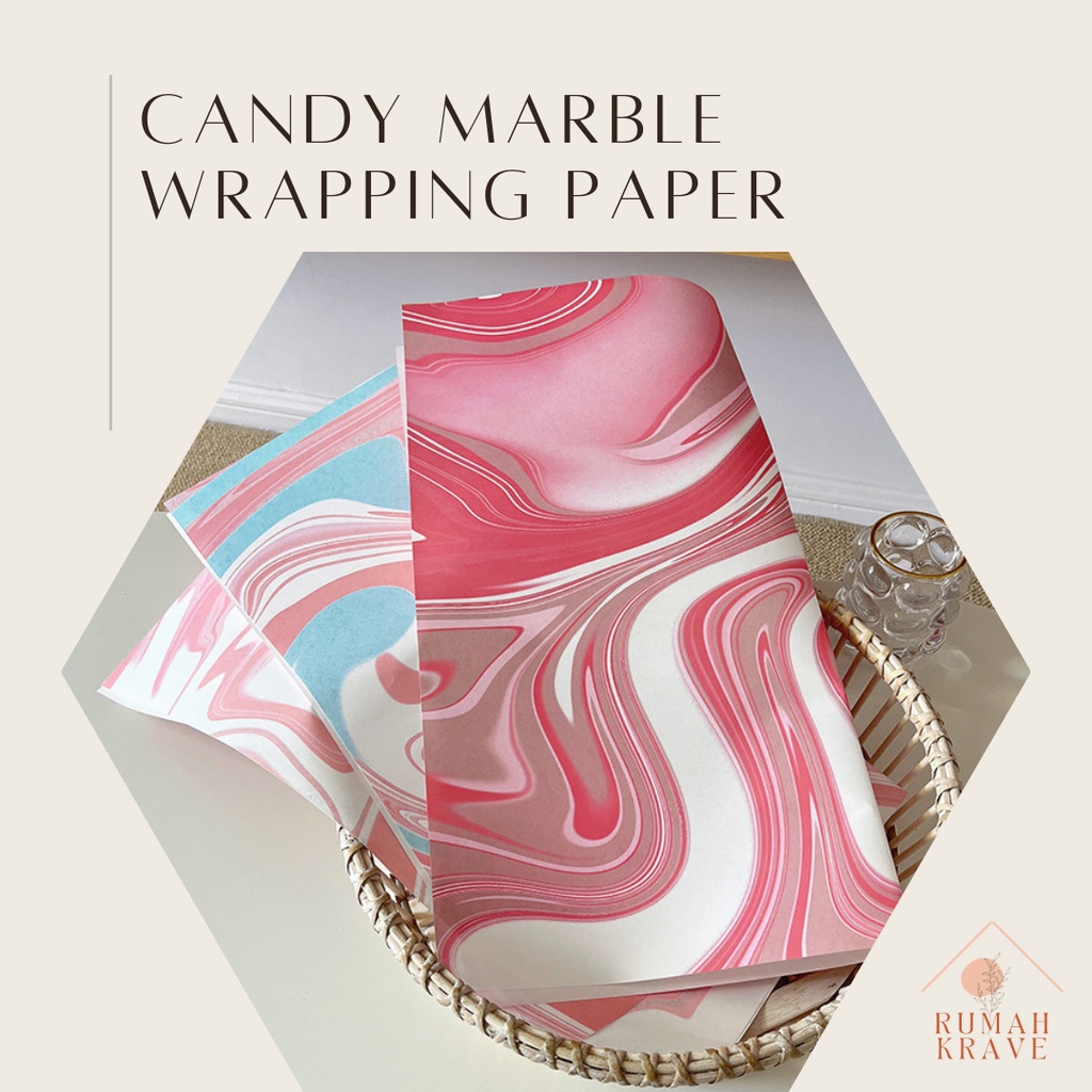 

RUMAH KRAVE - Candy Marble Wrapping Paper Kertas Buket Kado Marmer