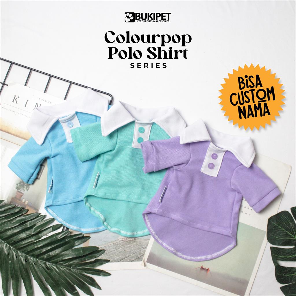 baju kucing anjing kelinci monyet lucu cowok cewek aksesoris hewan kecil - COLOURPOP POLO SHIRT SERIES