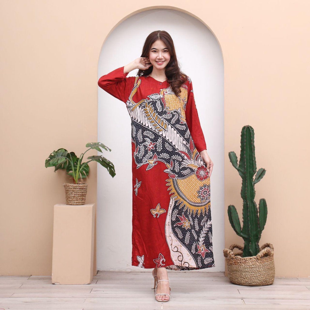 Longdres Batik ADEEBA Daster Panjang Busui Batik Terbaru By GrosirDaster